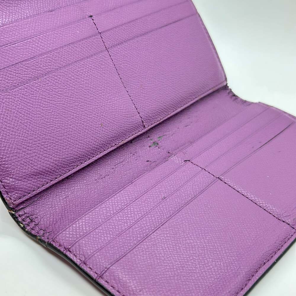 Coach Purple Pebble Leather Long Flap Wallet - Picture 12 of 16